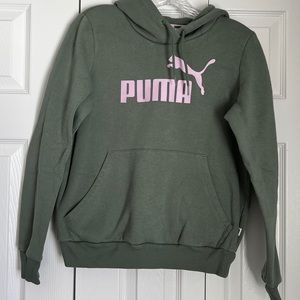 Puma green and pink hoodie. Size M